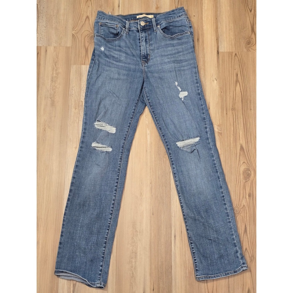 Levis 724 High Rise Straight Jeans Womens 27 Medium Wash Blue Denim Pants